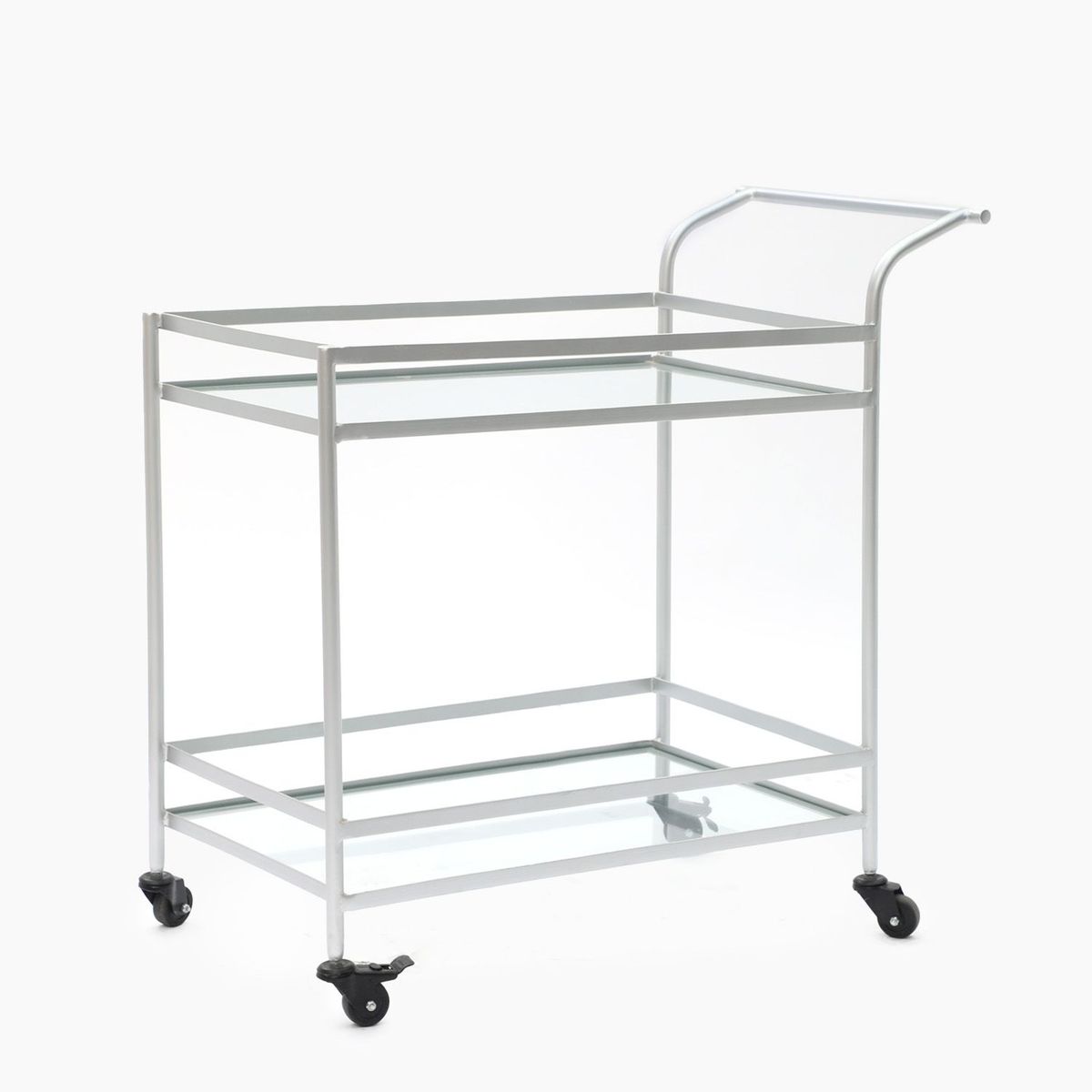 BASEMENT HOME - Carro De Bar New Martir 2 Repisas Plateado