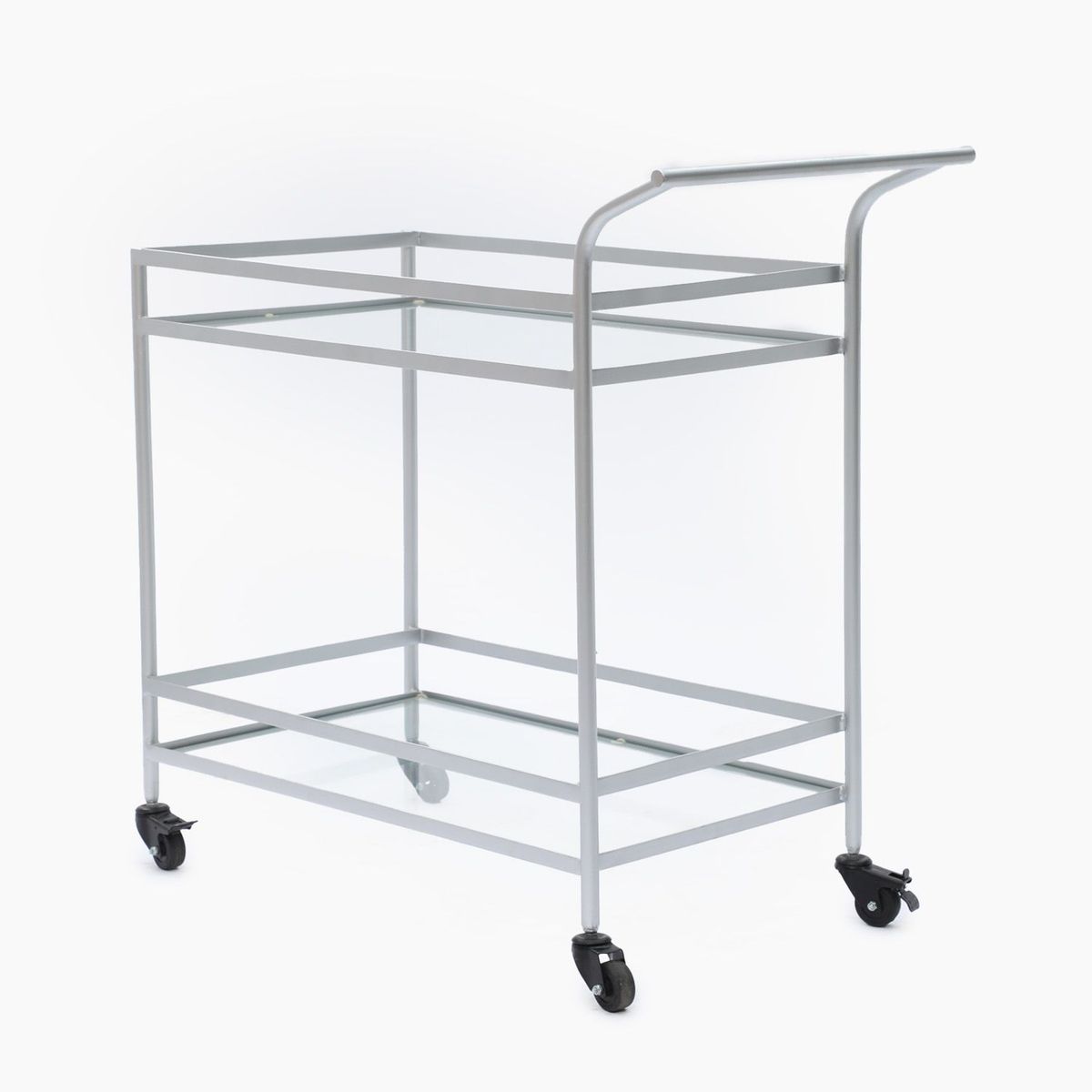 BASEMENT HOME - Carro De Bar New Martir 2 Repisas Plateado