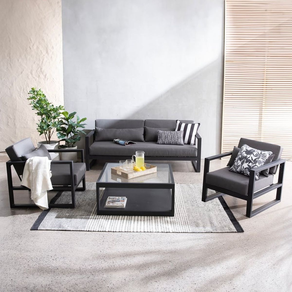 BASEMENT HOME - Sofá de Terraza Monaco 3 Cuerpos