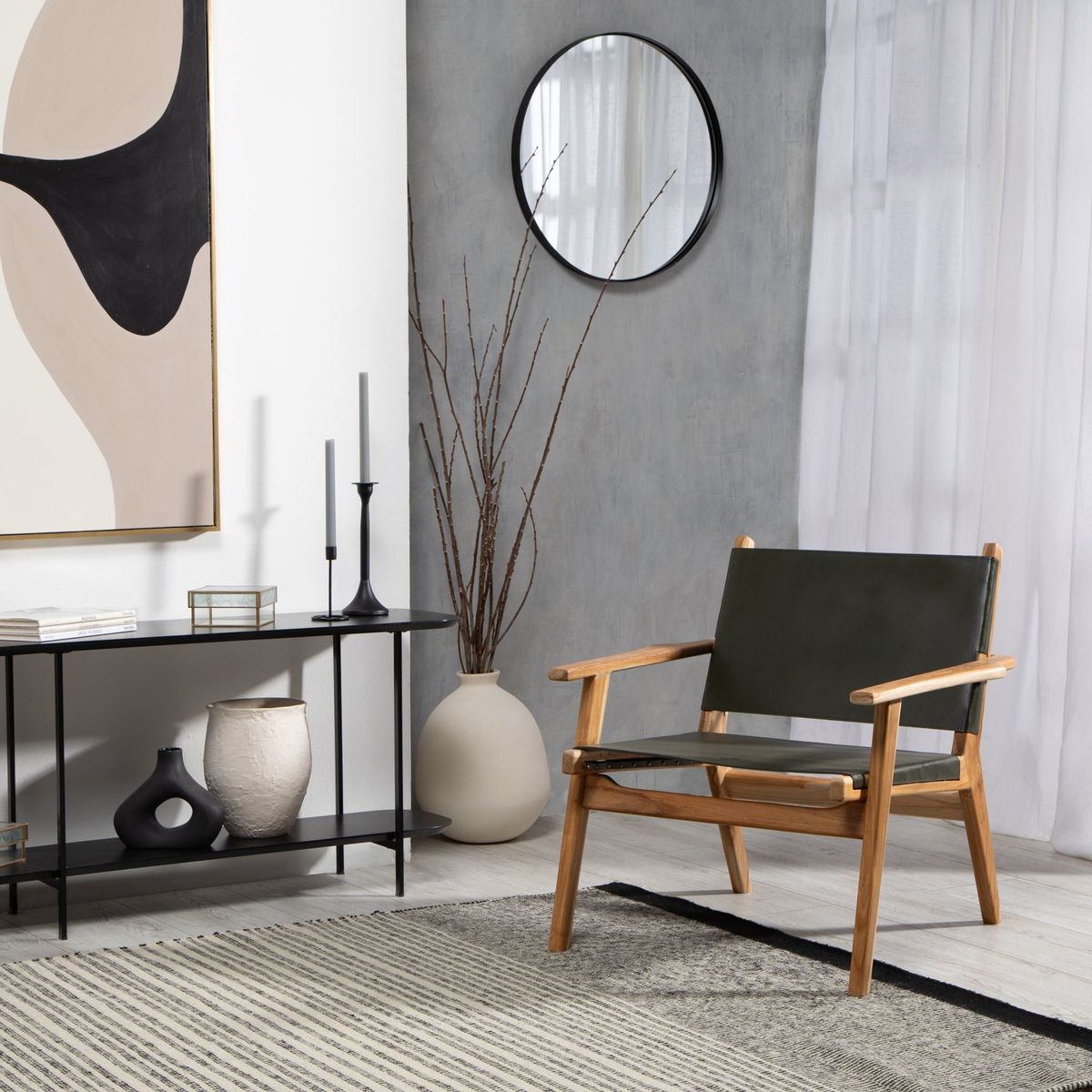 BASEMENT HOME - Butaca Olive 1 Cuerpo Cuero