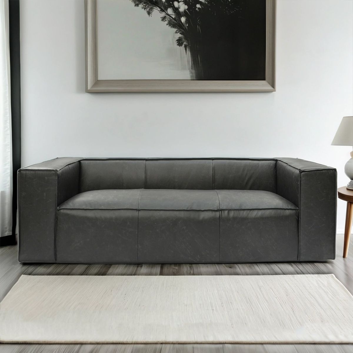 BASEMENT HOME - Sofá Kent 3 Cuerpos de Cuero