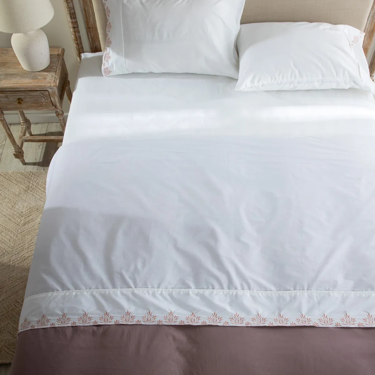 ROBERTA ALLEN - Juego de Sábanas Bordadas Flor 180 Hilos Roberta Allen