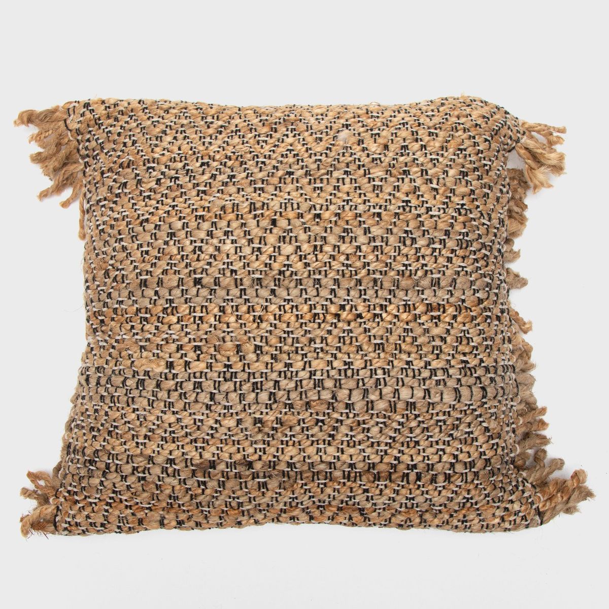 BASEMENT HOME - Cojín Yute Zig Zag Negro 45x45cm