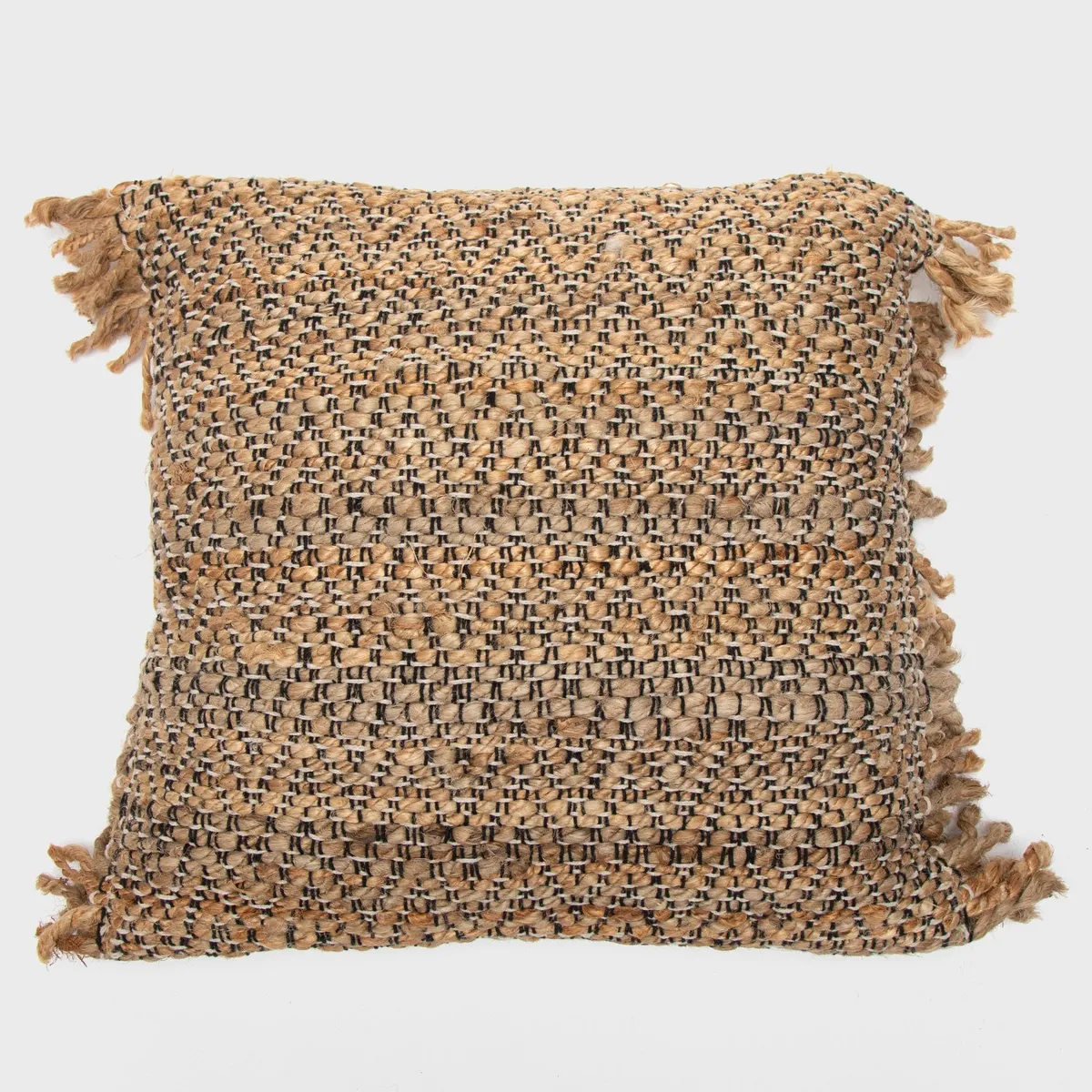 BASEMENT HOME - Cojín Yute Zig Zag Negro 45x45cm