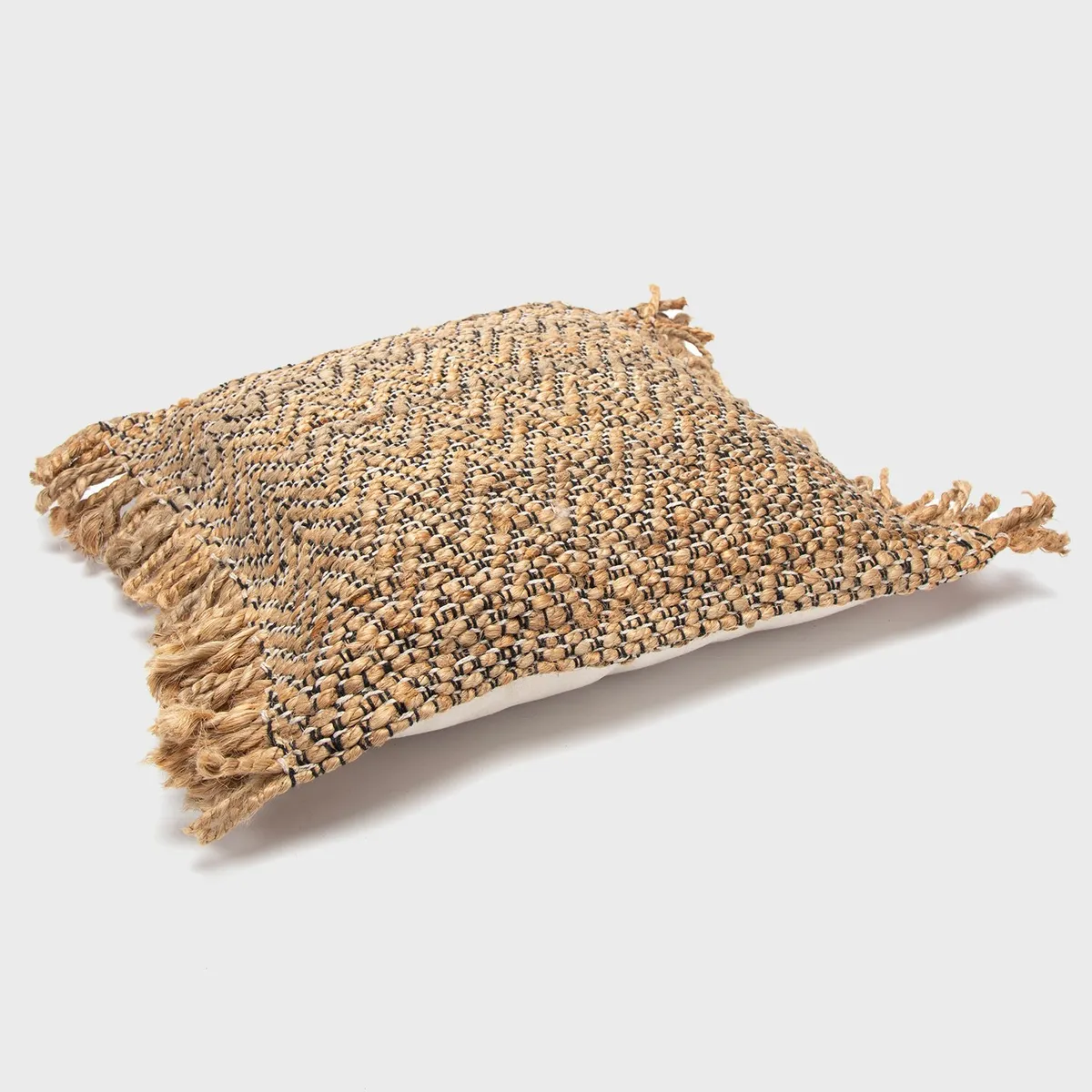 BASEMENT HOME - Cojín Yute Zig Zag Negro 45x45cm