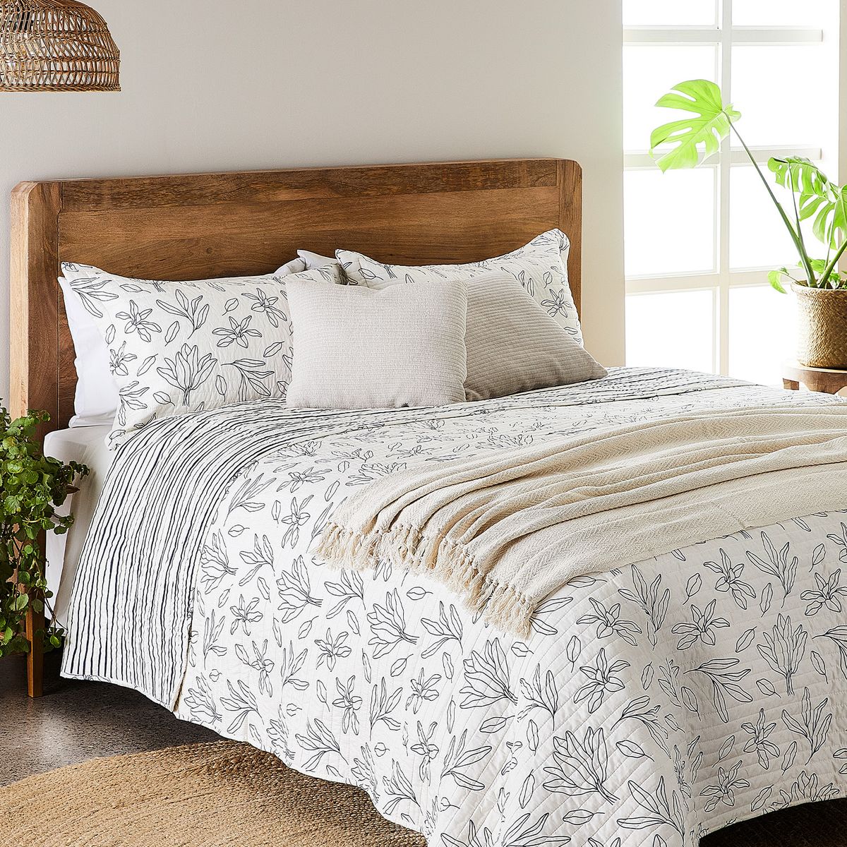 MICA - Cubrecama Estampado Reversible Mar Mica