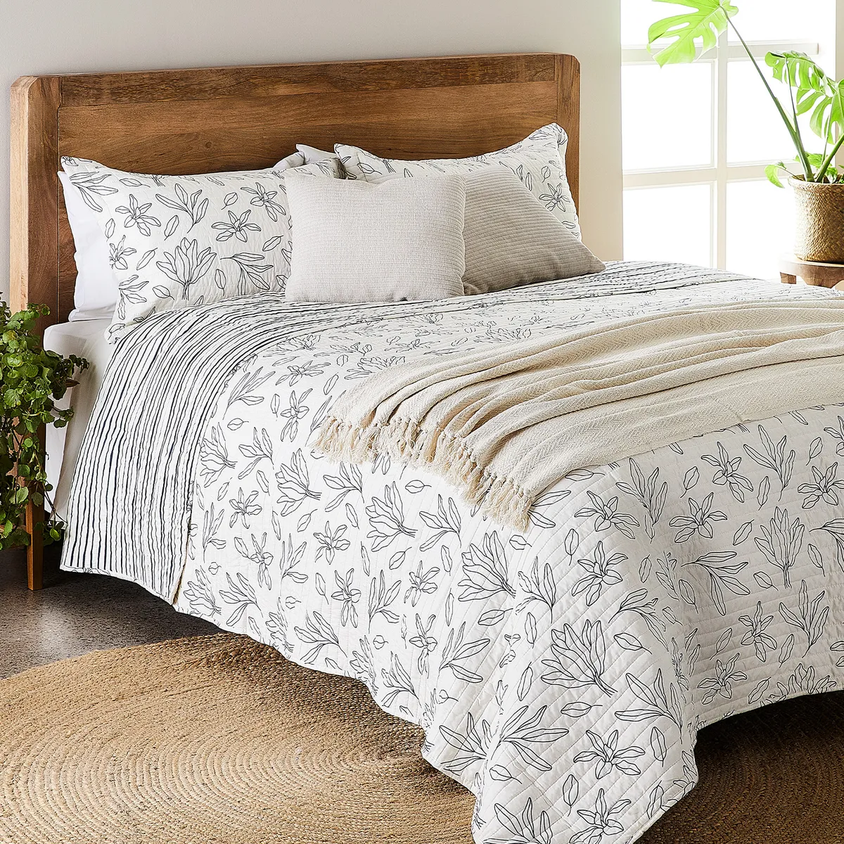 MICA - Cubrecama Estampado Reversible Mar Mica