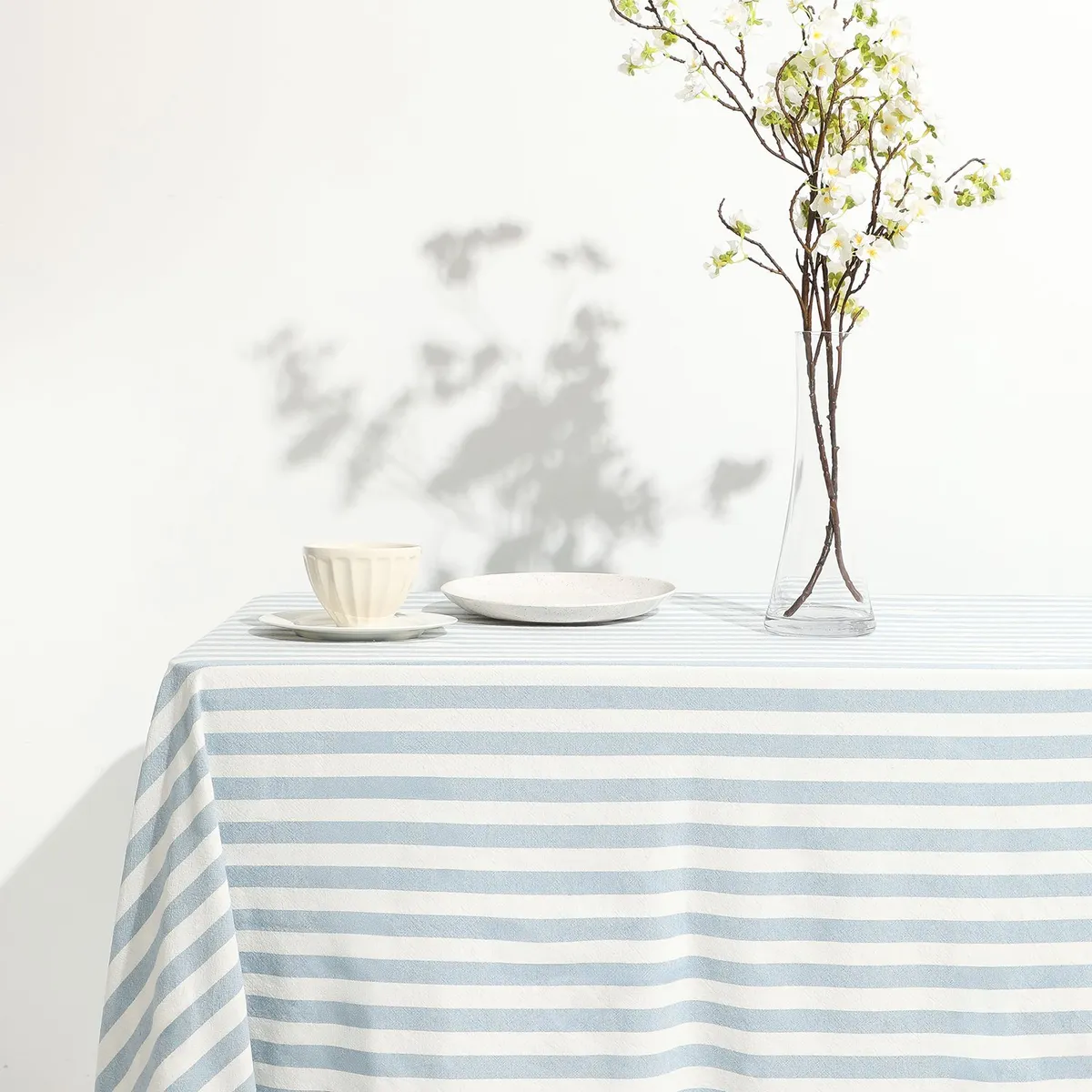 BASEMENT HOME - Mantel Cotton Líneas Azul 150x210cm