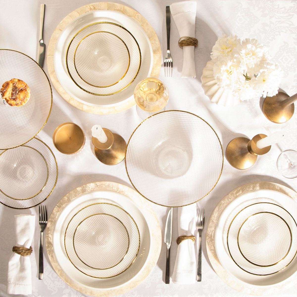 ROBERTA ALLEN - Set X4 Bowls Panal Dorado