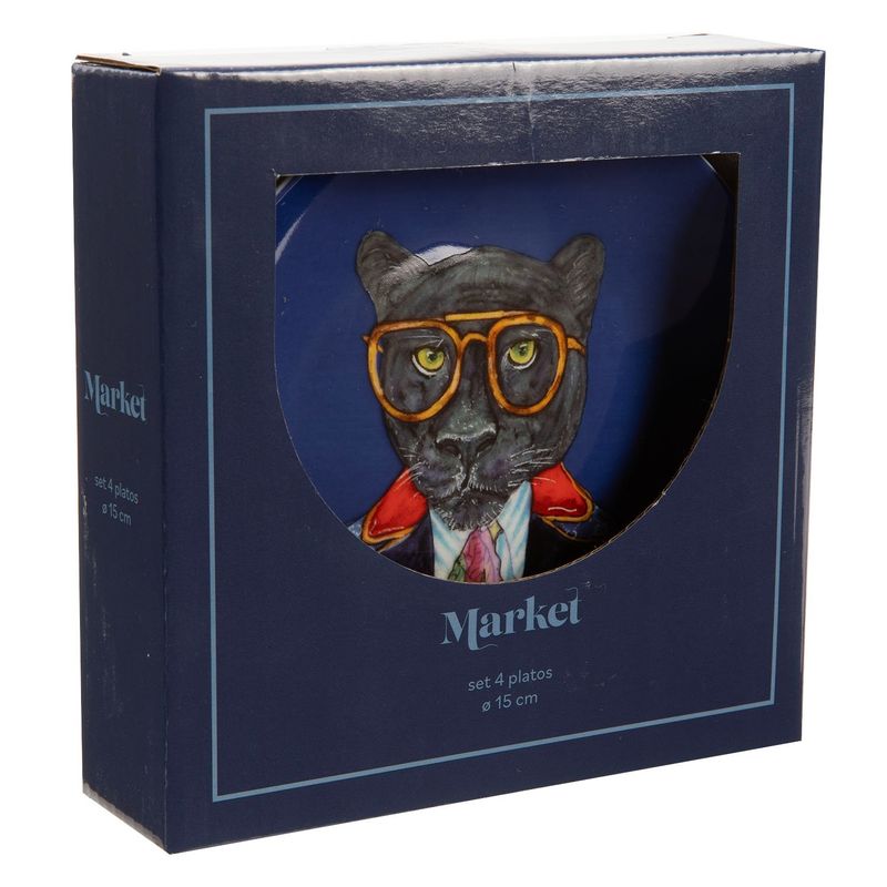 ROBERTA ALLEN - Set X4 Platos 15cm Animales Market Heritage