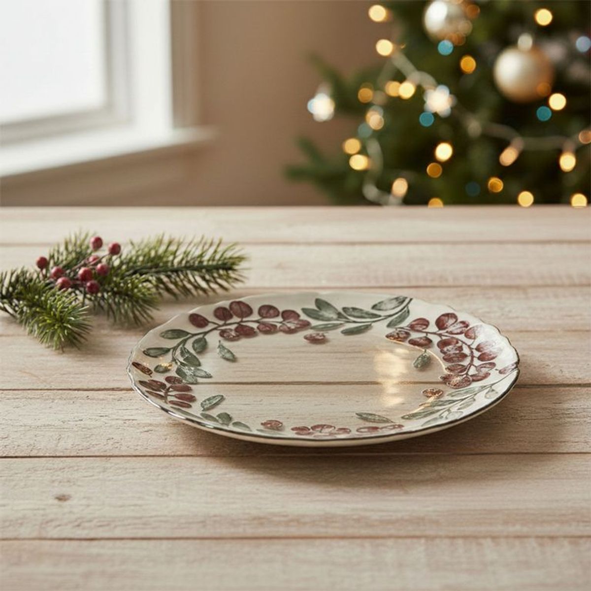 ROBERTA ALLEN - Plato Base 33cm Eucalyptus Rojo 