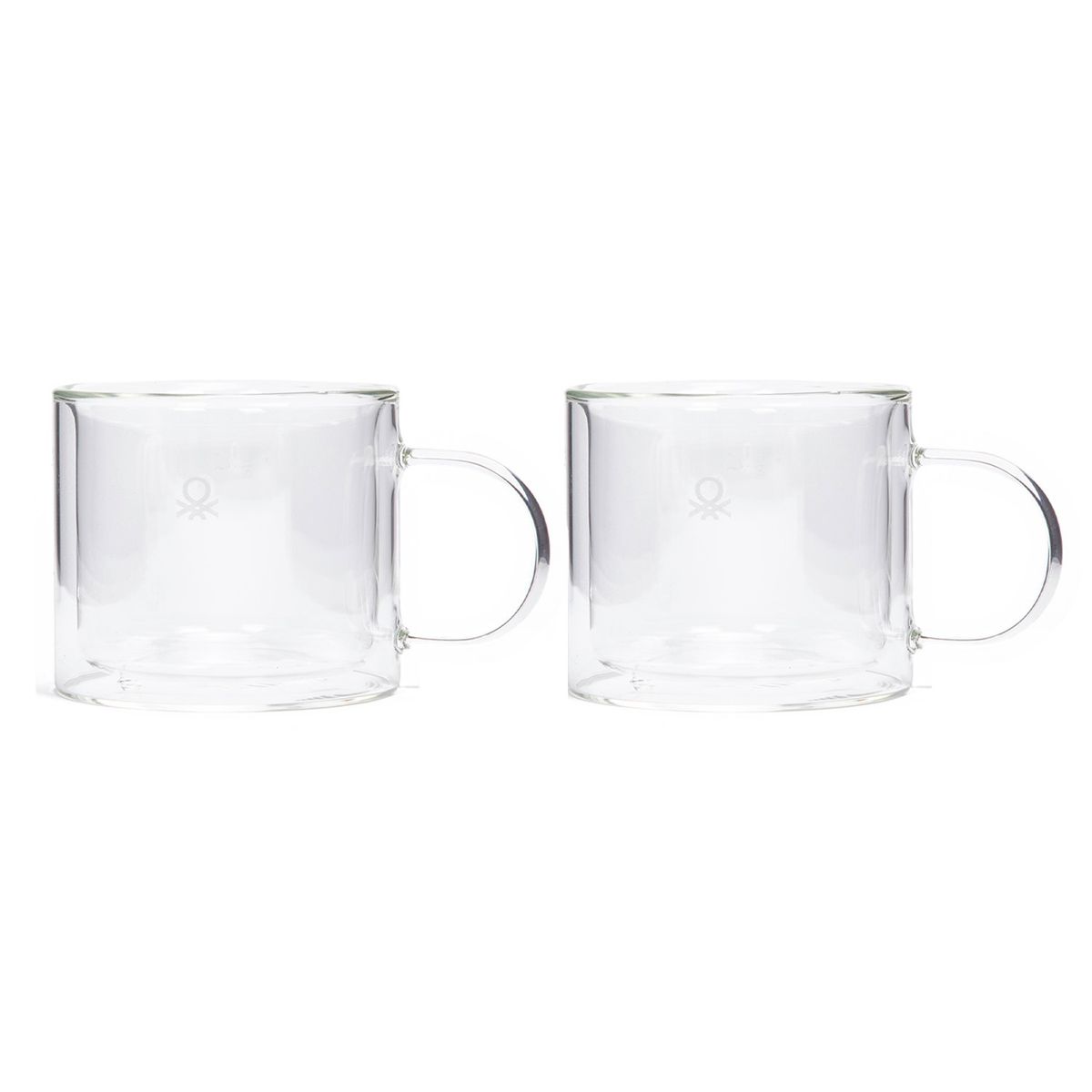 BENETTON - Set X2 Tazas Doble Vidrio Transparente