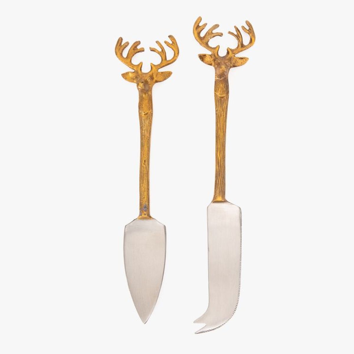 ROBERTA ALLEN - Set x2 Cuchillos de Queso Reno Dorado