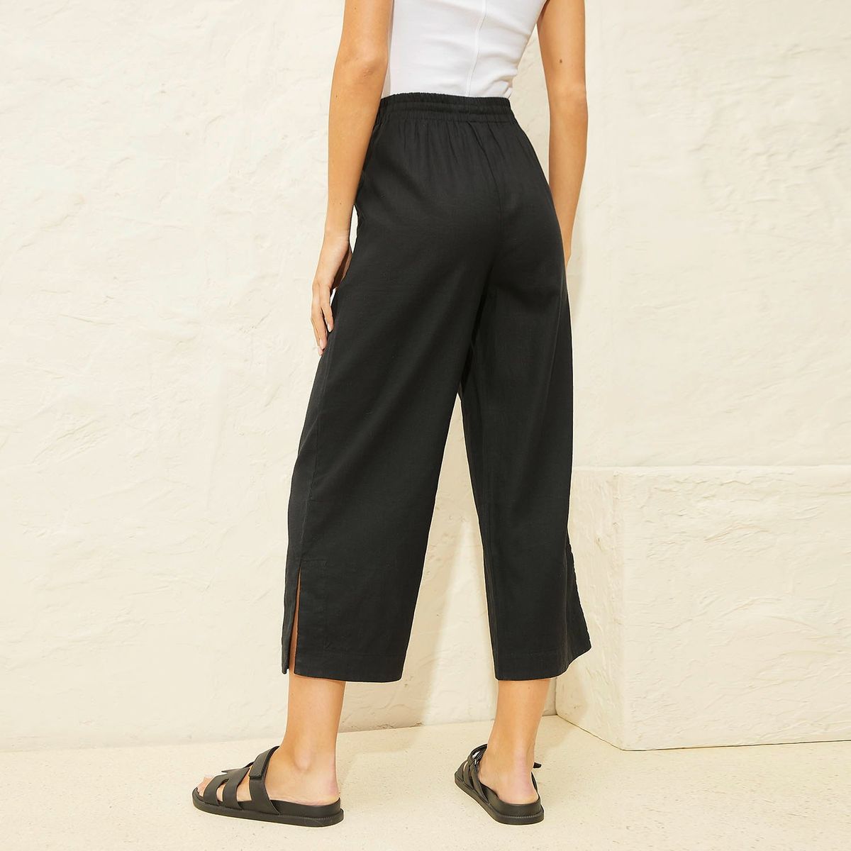 BASEMENT - Pantalón 100% Lino Mujer Basement