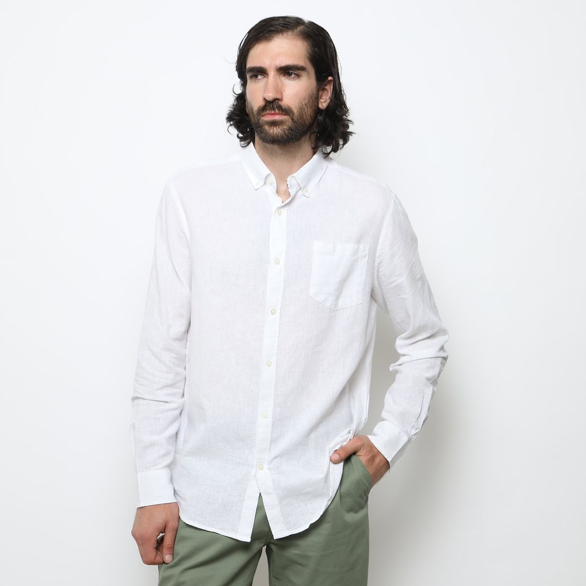 CHRISTIAN LACROIX - Camisa Manga Larga Lino Hombre Christian Lacroix
