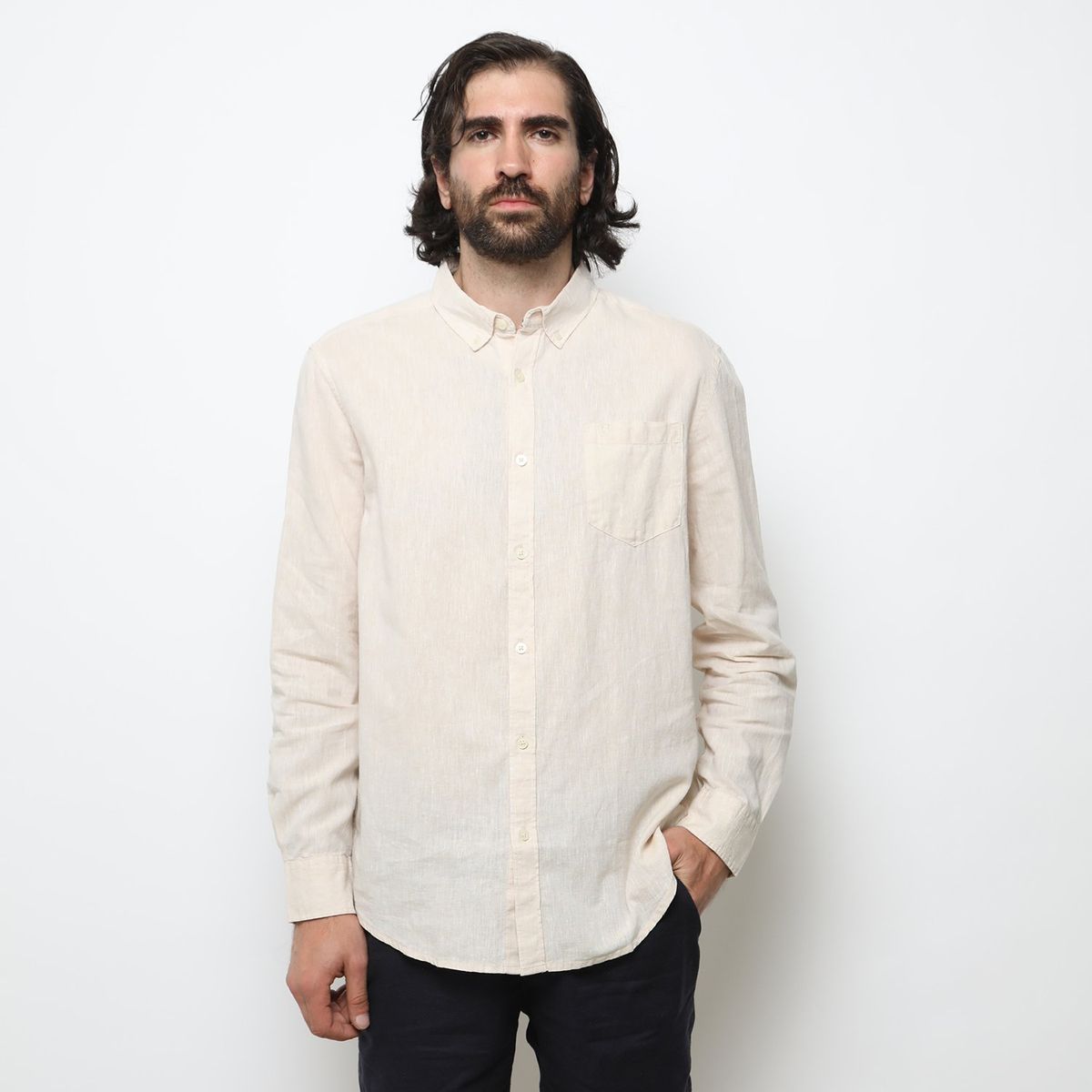 CHRISTIAN LACROIX - Camisa Manga Larga Lino Hombre Christian Lacroix