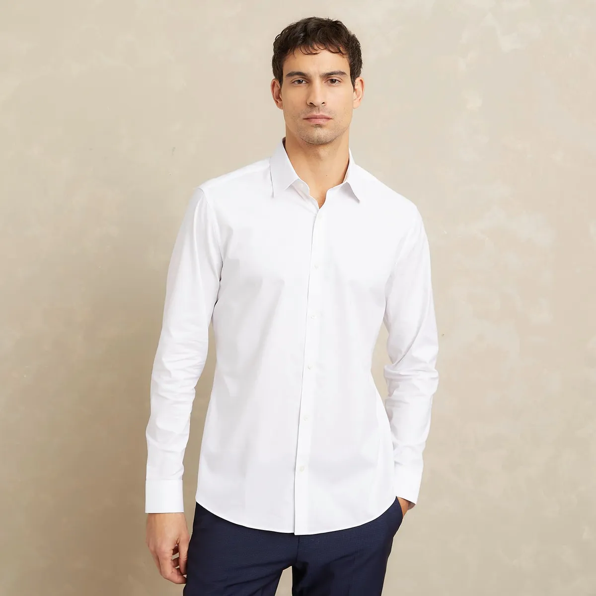 WOLF&HANK - Camisa Wolf&hank Vestir Slim Fit Manga Larga Hombre