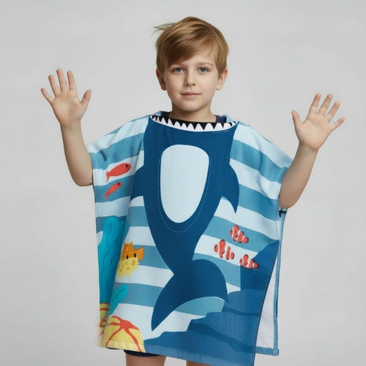 MICA KIDS - Toalla de Playa Poncho Infantil 100% Algodón Mica Kids