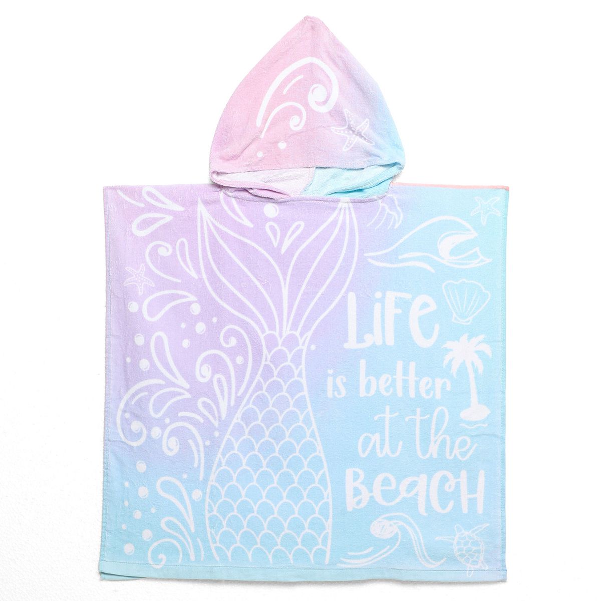 MICA KIDS - Toalla de Playa Poncho Infantil 100% Algodón Mica Kids