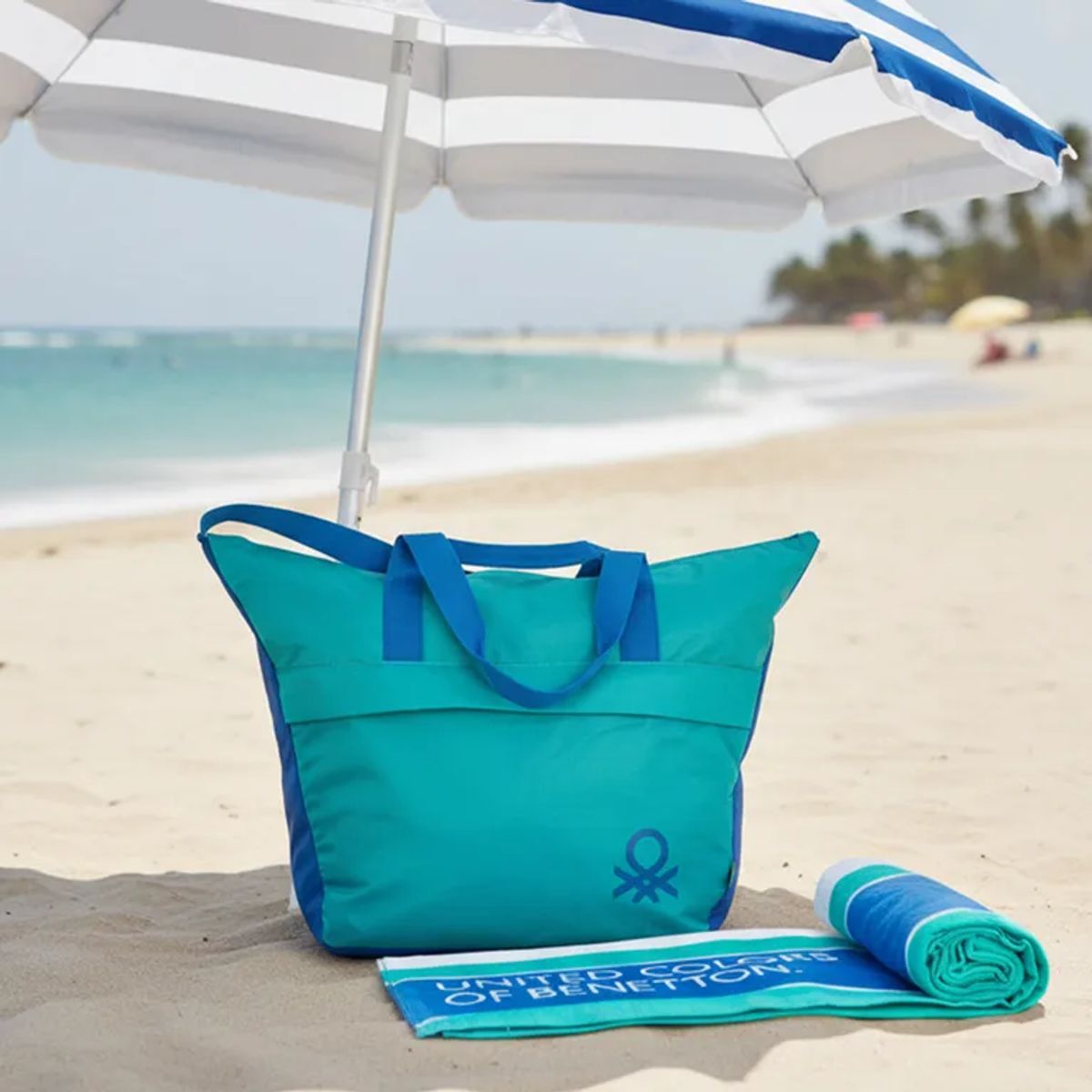 BENETTON - Bolso + Toalla De Playa 100% Algodón Benetton