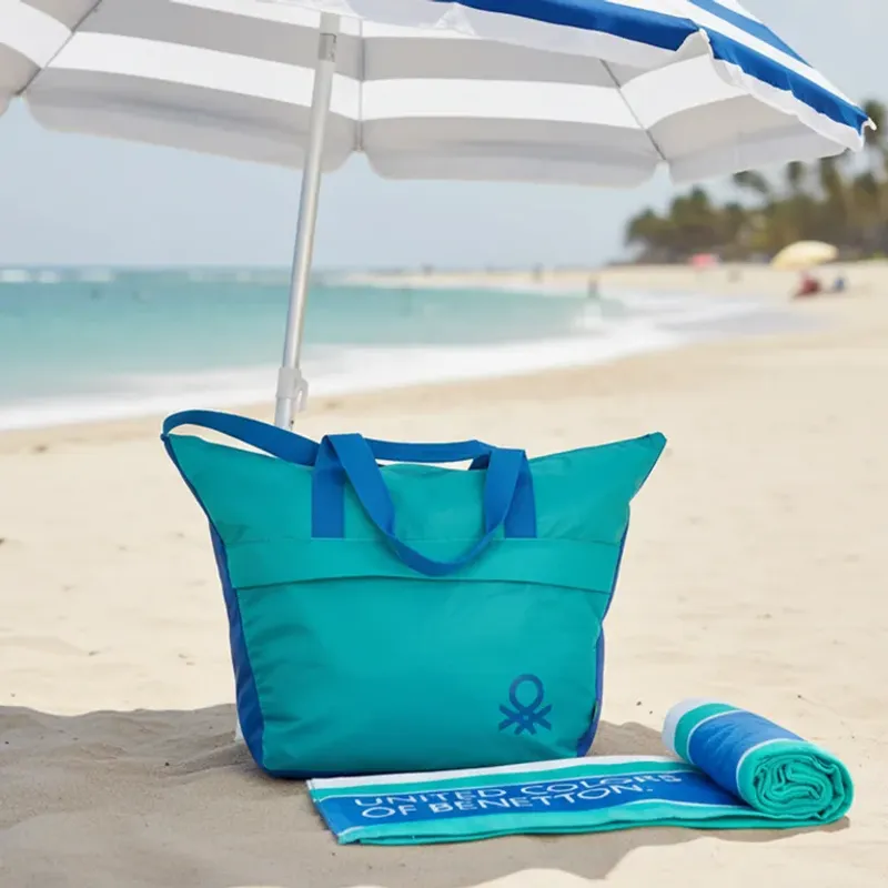 BENETTON - Bolso + Toalla De Playa 100% Algodón Benetton