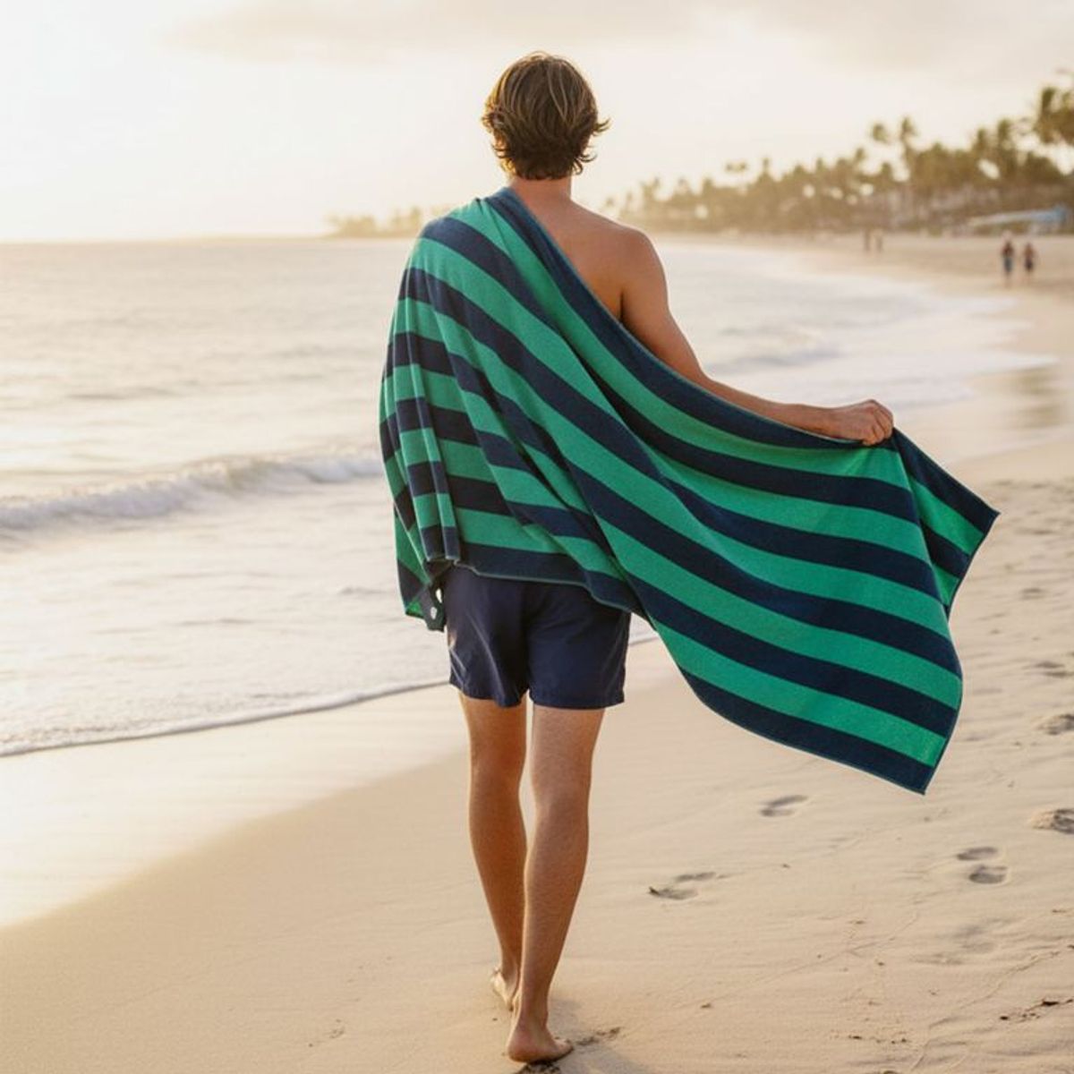 BENETTON - Toalla De Playa Rayas 100% Algodón 80x160cm