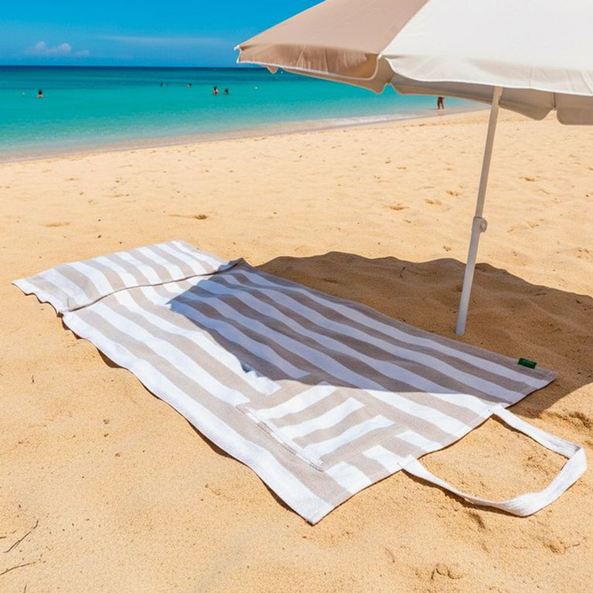 BENETTON - Mat de Playa 100% Algodón + Cojín Removible Benetton