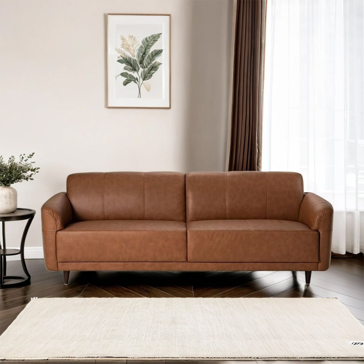 BASEMENT HOME - Sofá Marbella 3 Cuerpos De Cuero