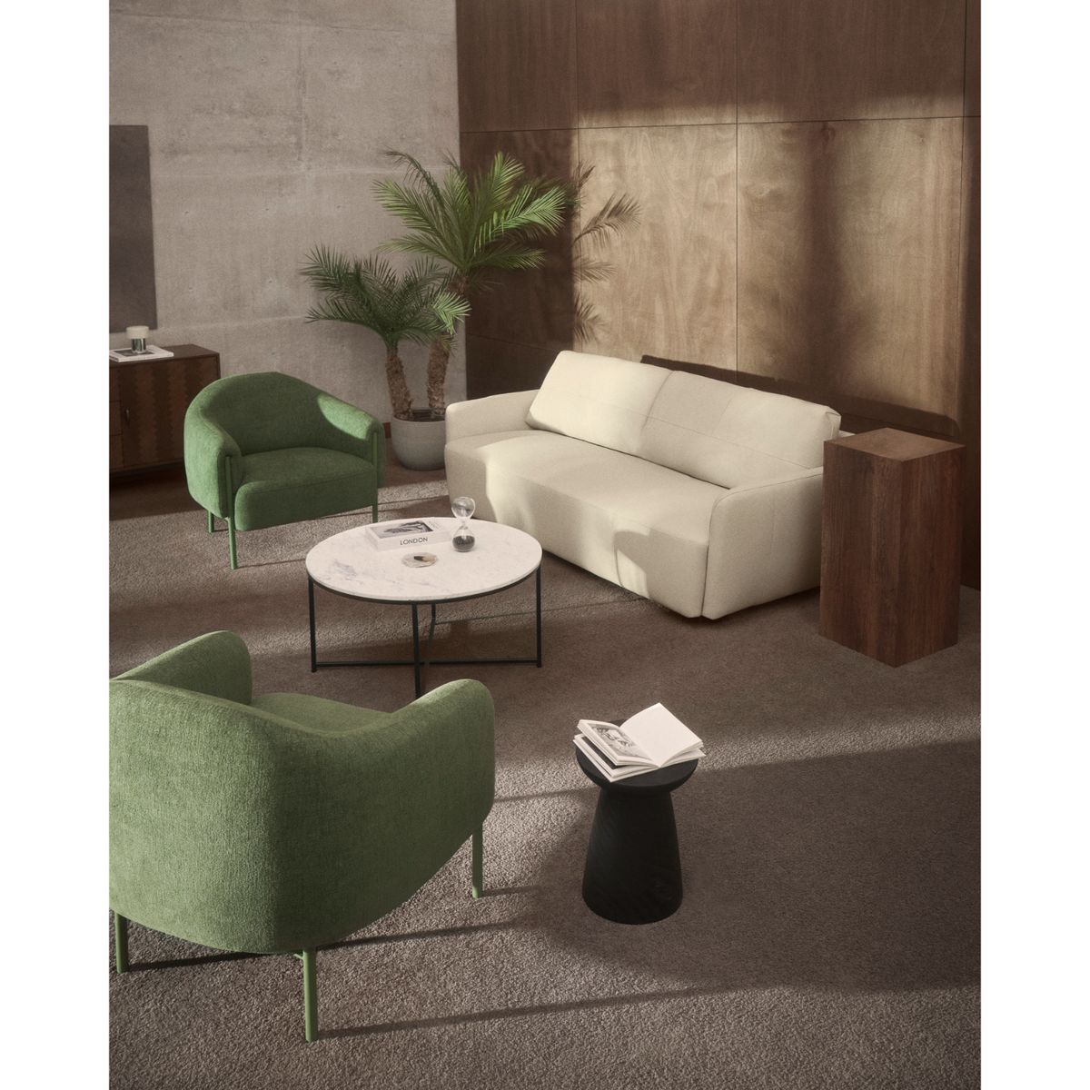 BASEMENT HOME - Sofá Teruel 3 Cuerpos De Cuero 