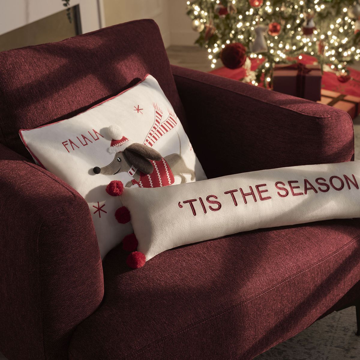 MICA - Cojin navideño perro salchicha 