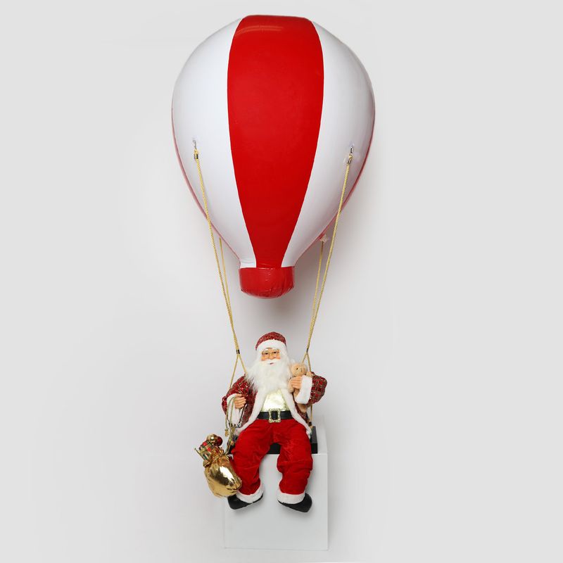 MICA - Adorno papa noel con globo 220cm