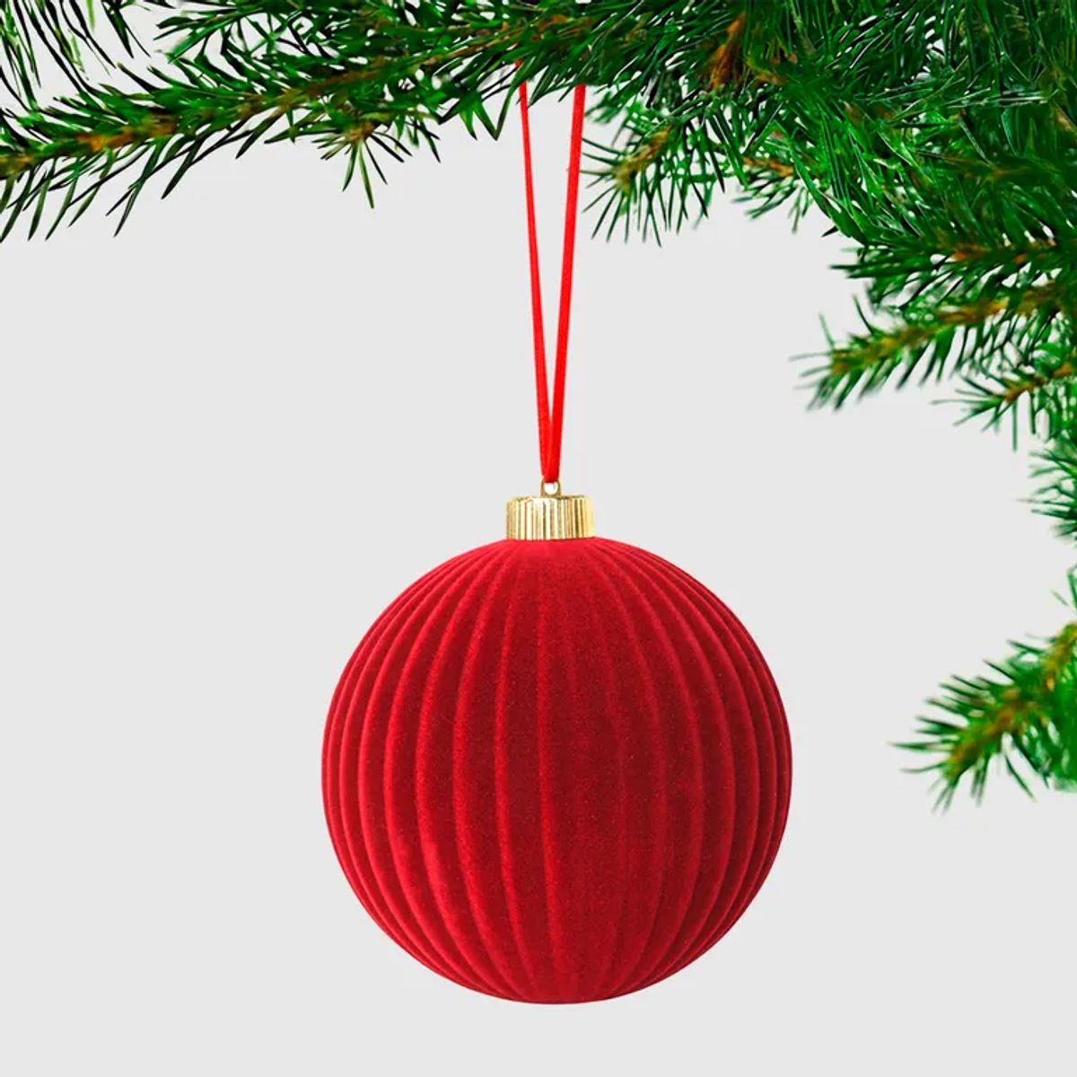 MICA - Bola Árbol navidad terciopelo 15cm 