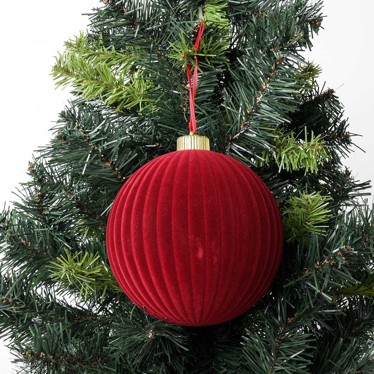MICA - Bola Árbol navidad terciopelo 15cm 