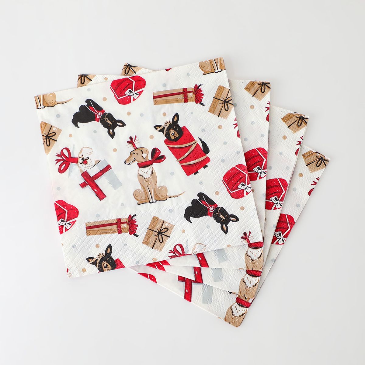 MICA - 20 Servilletas navideñas mundo perros