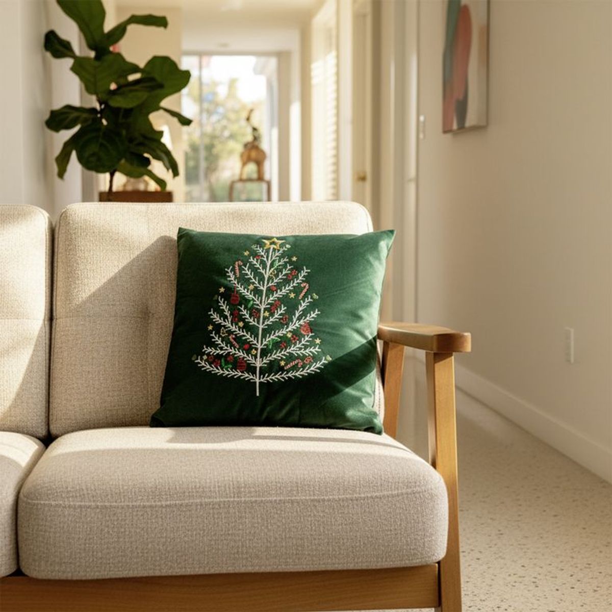 MICA - Cojín navideño árbol 45cm