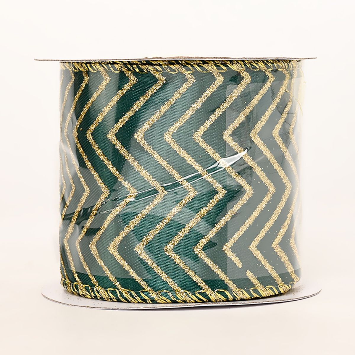 MICA - Cinta navideña verde con dorado