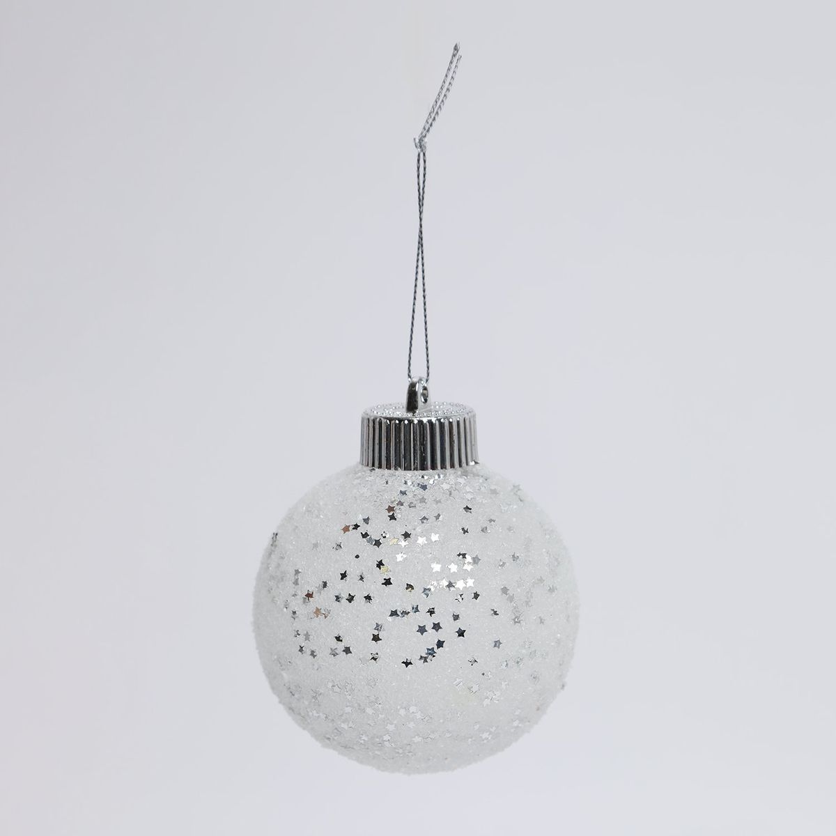 MICA - Bola Árbol navidad plateada 8cm