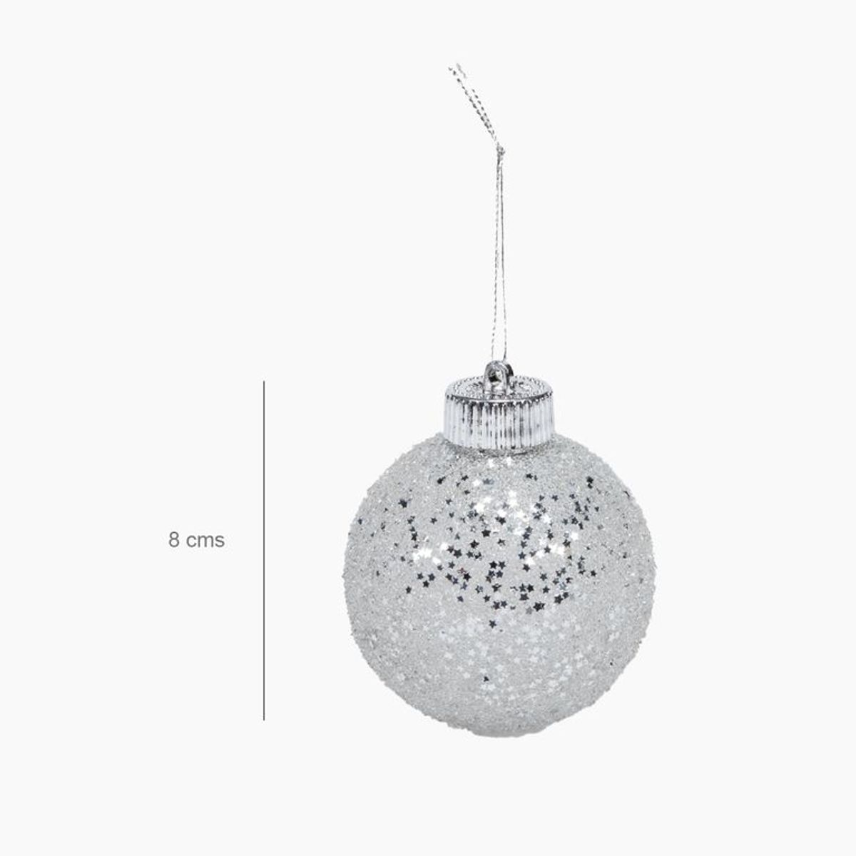 MICA - Bola Árbol navidad plateada 8cm