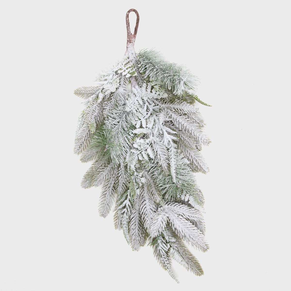 MICA - Muerdago Rama Navideña Blanca 34x10x61cm