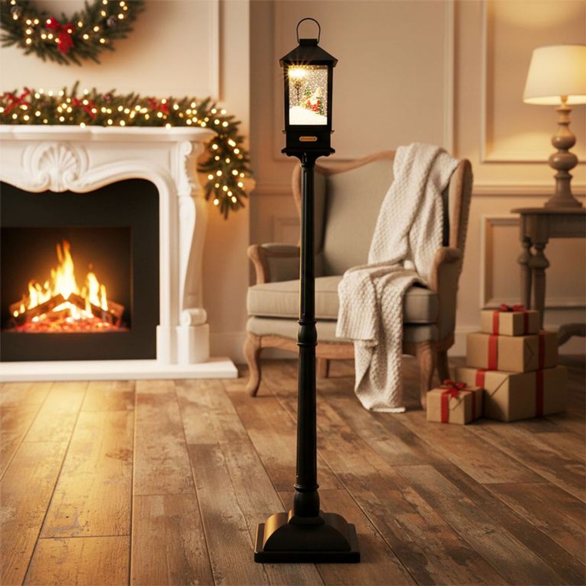 MICA - Farol navideño negro papanoel 166cm