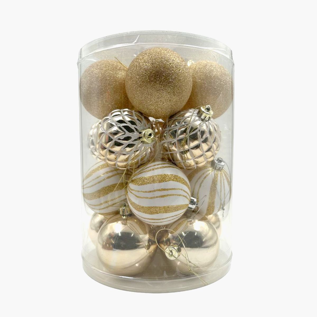 MICA - Setx20 bolas doradas árbol navidad 8cm