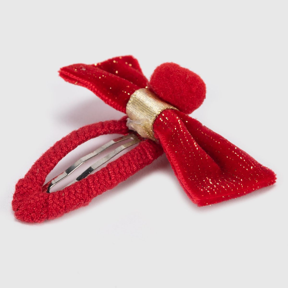 MICA - Clips Navideños Velvet Rojo 8.5x5cm