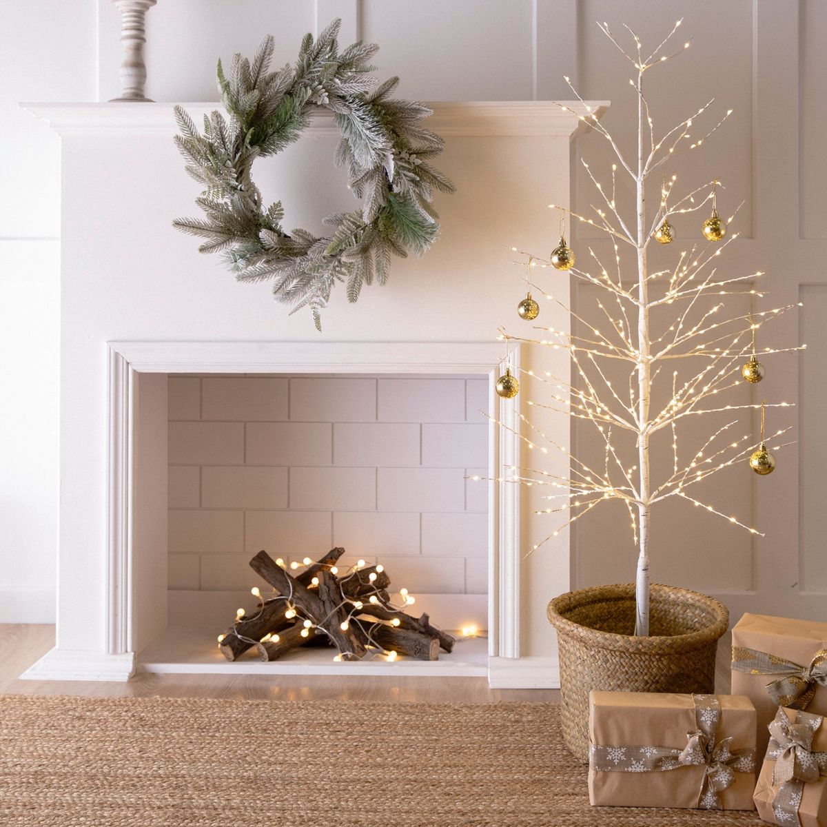 MICA - Adorno navidad Pino blanco Led 120cm