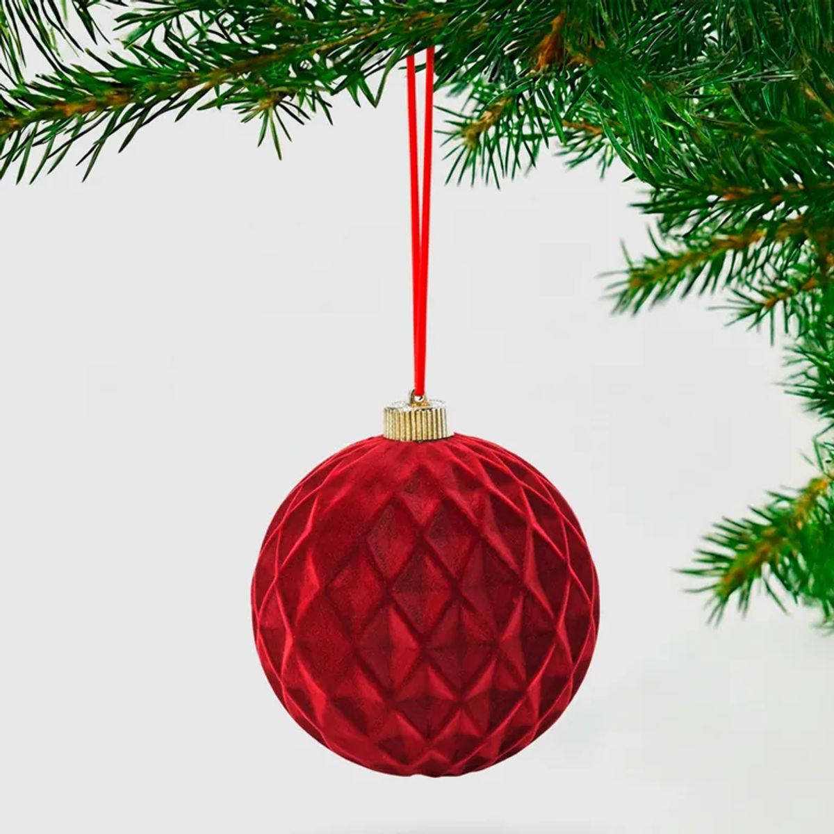 MICA - Bola Árbol navidad terciopelo 15cm 