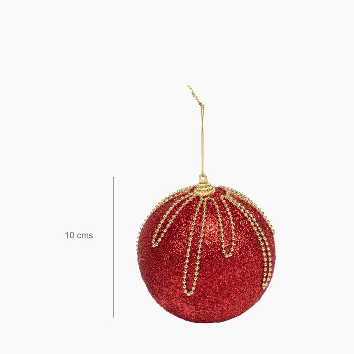 MICA - Adorno bola de árbol Bola roja con dorado 10cm