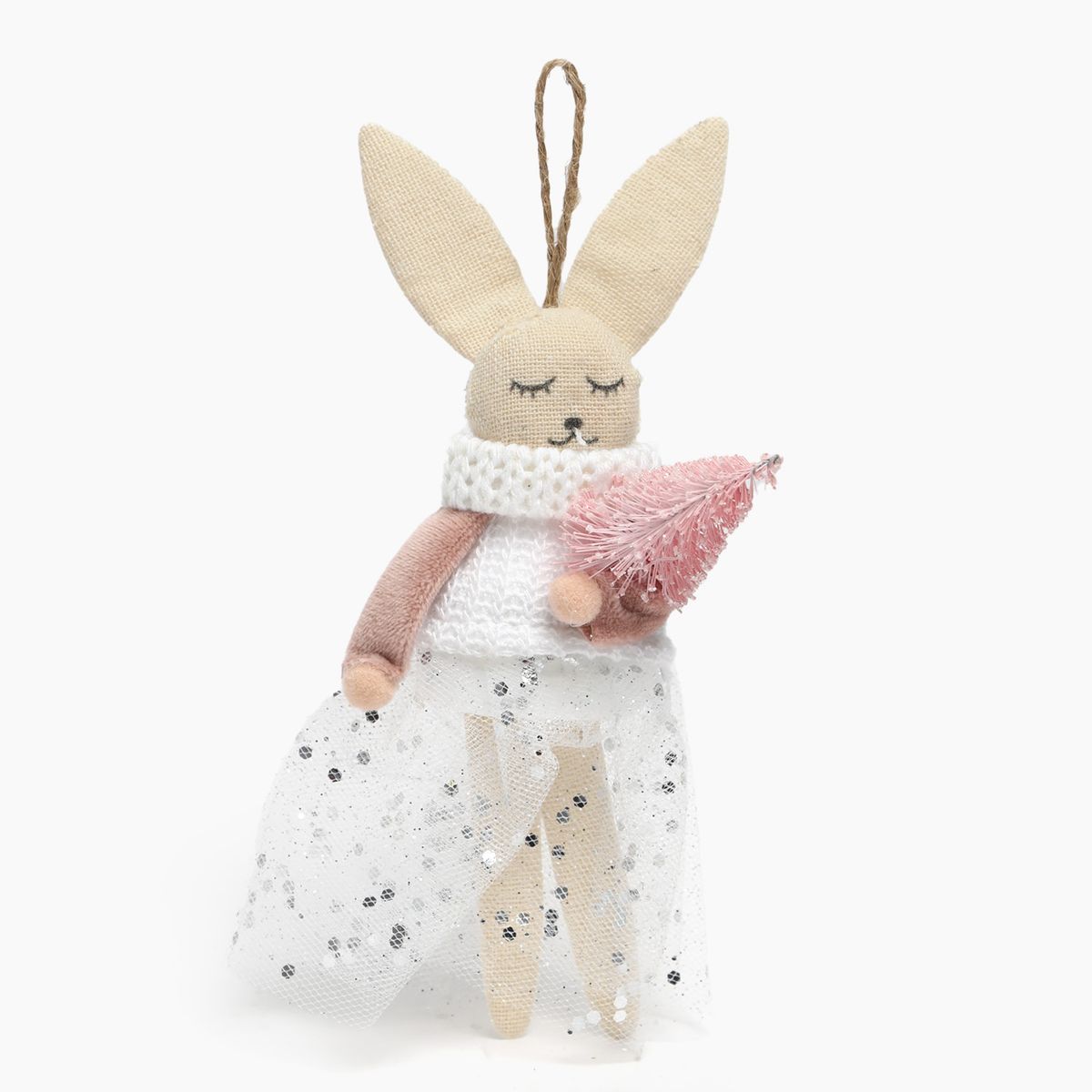 MICA - Adornocolgante navideño conejo rosado