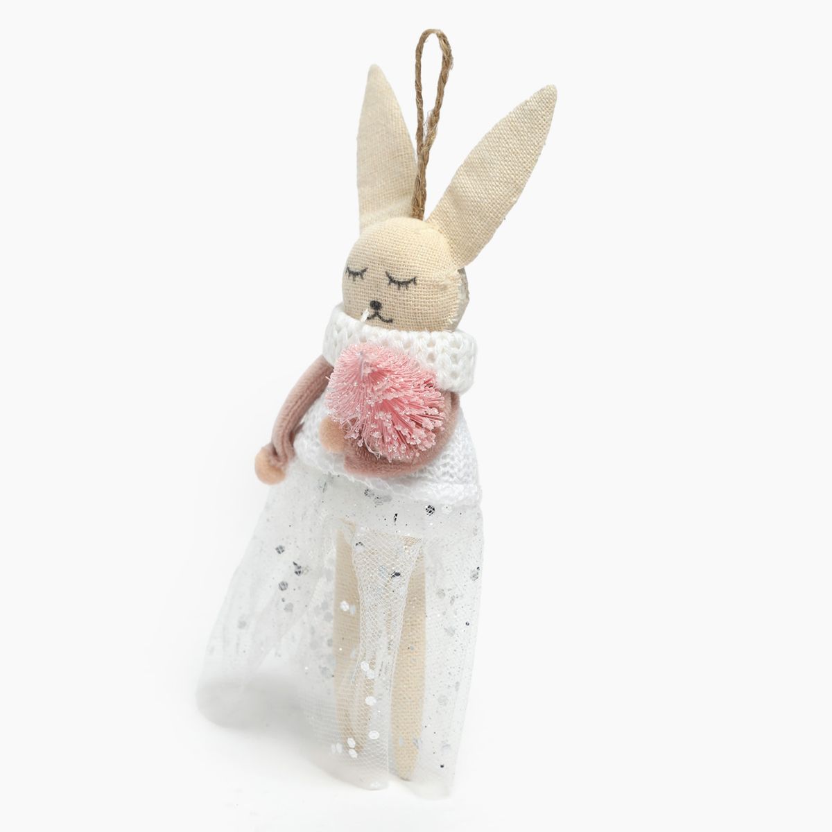 MICA - Adornocolgante navideño conejo rosado