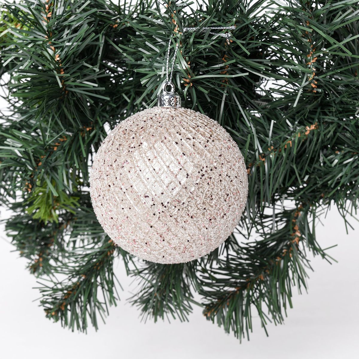 MICA - Bola Árbol navidad blanca 10cm