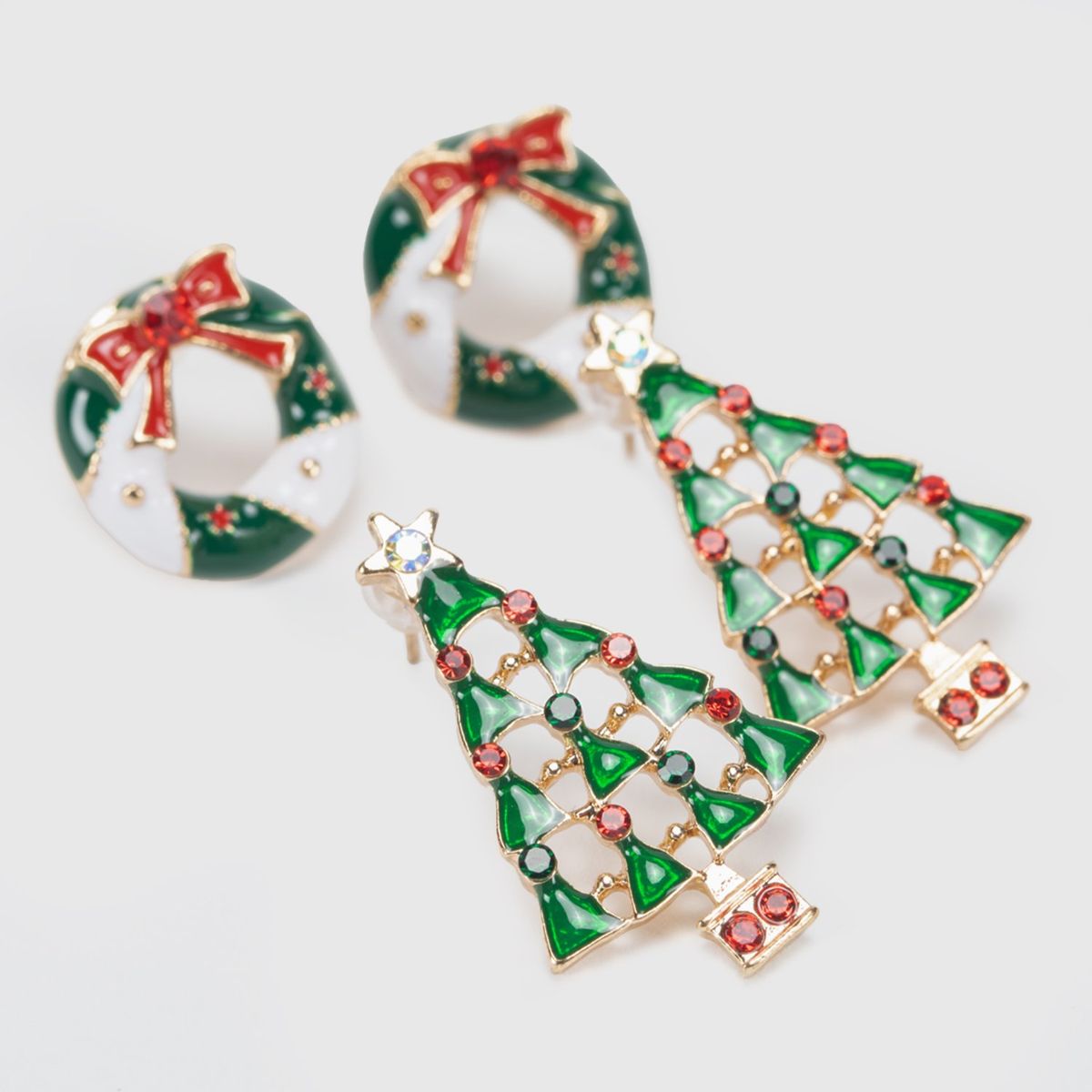 MICA - Set 2 Aretes Navideños 3x1.8cm