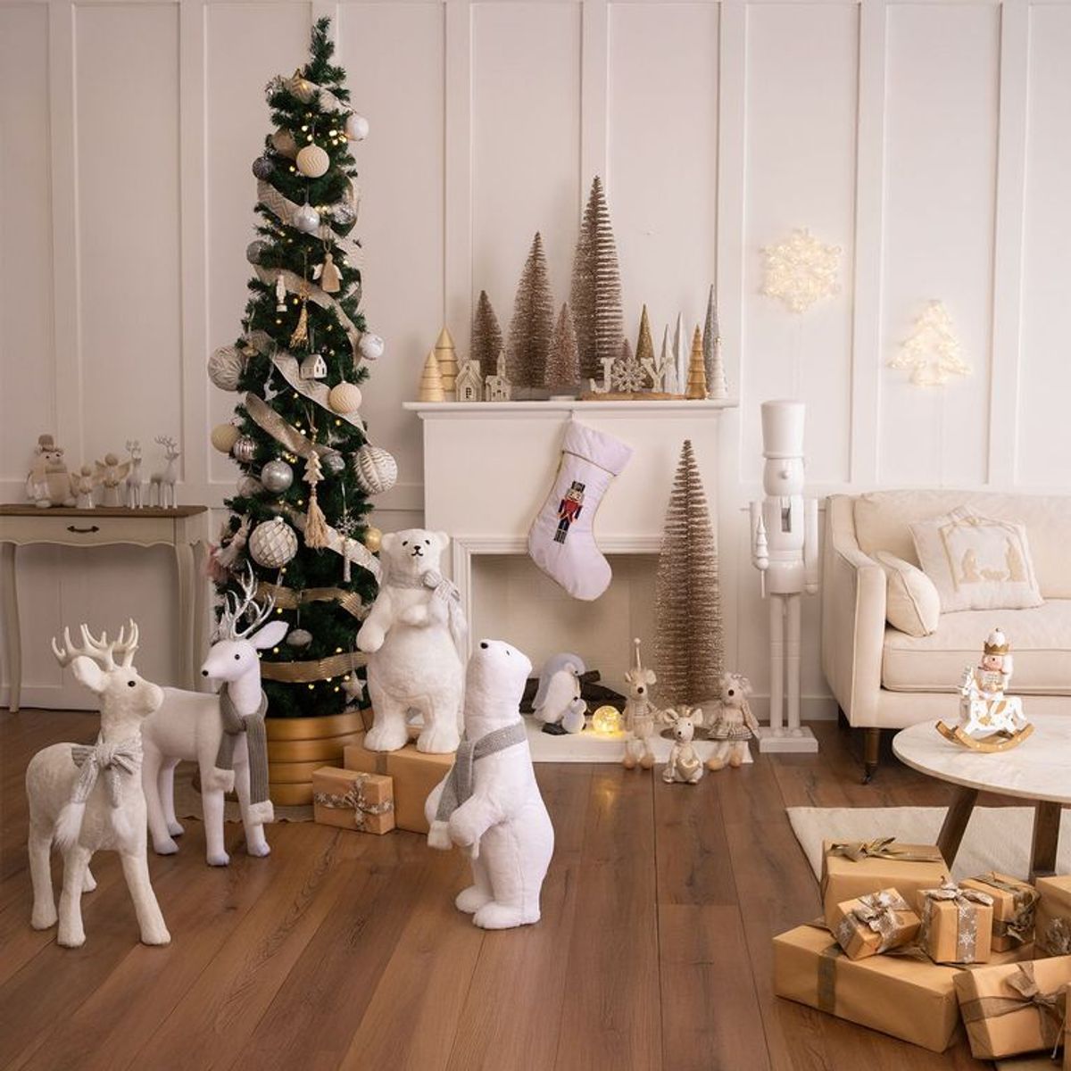 MICA - Cinta navideña azul y dorado 6cm